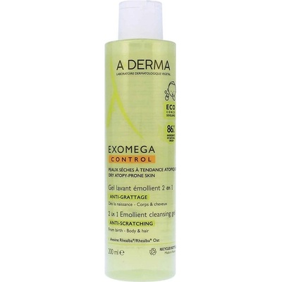 ADerma Exomega Control zvláčňujúci umývací gél na suchú kožu so sklonom k atopii 2 v 1 200 ml