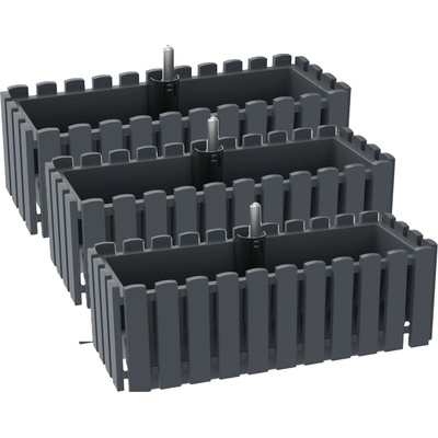 Parkside® Kvetináč 50 cm, antracitový, 3 kusy (800013014)