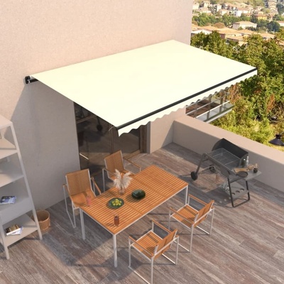 VidaXL Ručně zatahovací markýza 500 x 300 cm krémová
