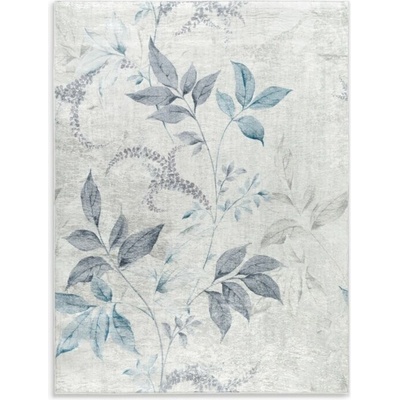 Takoy Koberec 120x160 cm krémově modrý, zdobený rostlinným motivem LOTUS 6-HF-490264 | 120 x 160 cm
