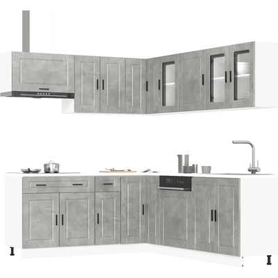 vidaXL Комплект кухненски шкафове от 11 части Porto, инженерно дърво (3314935)