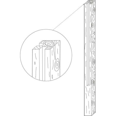 Ferobet Sloupek plotový 2 m 160×160×2780 mm rohový natur reliéfní staré dřevo (12)