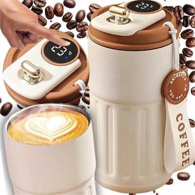 CaféCraft termohrnek s displejem 450 ml béžová