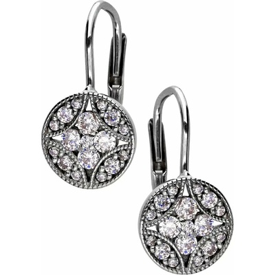 Zlaton Visací náušnice bílé zlato s kamenem 1.5cm 2.3g 000872606256
