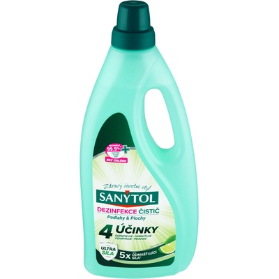 SANYTOL Dezinfekční univerzální čistič 4 účinky na podlahy 1000 ml limetka