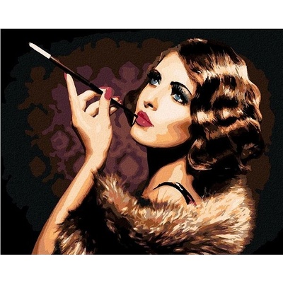 zuty Malování Podle Čísel Elegantní Žena S Cigaretou 80 x 100 Cm Plátno