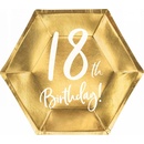 PartyDeco TANIERE papierové 18. narodeniny zlaté 20cm