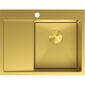 Mexen Exar стоманена мивка с 1 камера с отцедник, дясна 620 x 480 мм, златна (6432621005P-55)