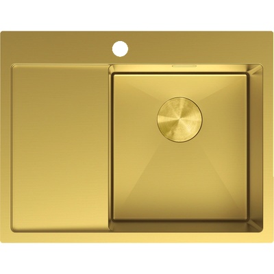 Mexen Exar стоманена мивка с 1 камера с отцедник, дясна 620 x 480 мм, златна (6432621005P-55)