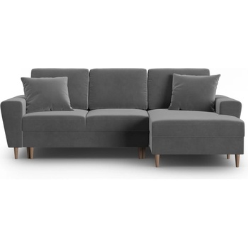 Cosmopolitan Design Светлосив кадифен разтегателен ъглов диван с място за съхранение (десен ъгъл) Kyoto - Cosmopolitan Design (COS_RCF_2_F2_KYOTO8)