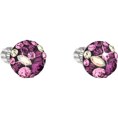 Pavona pecka s krystaly Swarovski fialové kulaté 31336.3 amethyst
