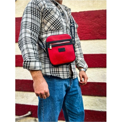 Chekich Мъжка чанта за носене през рамо ch102 - Черно-Червена #366302 (366302_Червен)