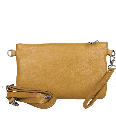 Borse in Pelle Malá kožená crossbody kabelka či psaníčko no. 73 hořčicová