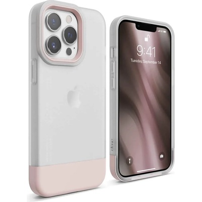 elago Glide Case - удароустойчив силиконов (TPU) калъф за iPhone 13 Pro (мат-розов)