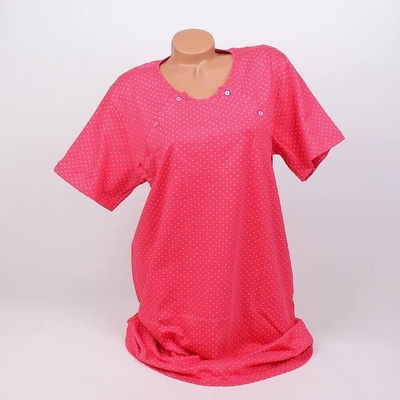 Нощница за кърмачки във вишнев цвят на точки