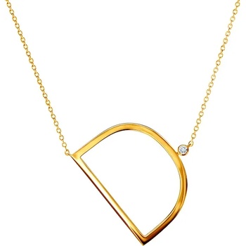 Image 1 of SAVICKI Колие с буква D: позлатено сребро. бял сапфир