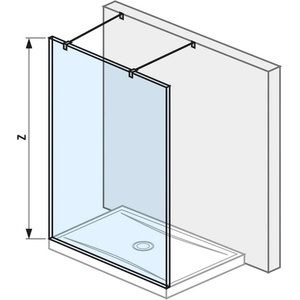 Jika Pure - Фиксирана стъклена стена, включваща две подпори, 140x200 см, с Jika Perla Glass обработка H2674220026681 (H2674220026681)
