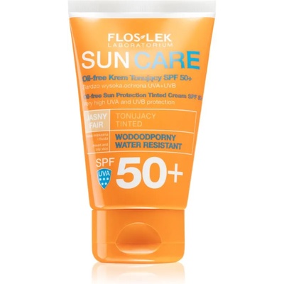 FlosLek Laboratorium Sun Care Derma тониращ защитен крем за смесена и мазна кожа SPF 50+ 50ml