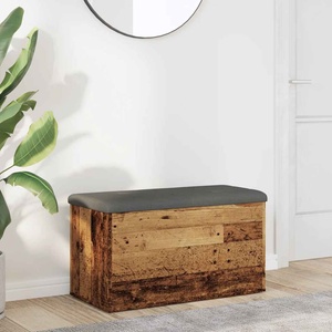 vidaXL Пейка за съхранение Старо дърво 82x42x45 cm Инженерна дървесина (857617)