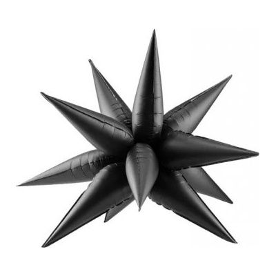 PartyDeco Hvězda 3D černá 70cm fóliový balónek