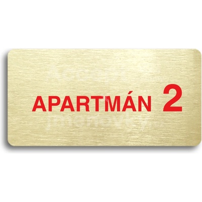 ACCEPT Piktogram APARTMÁN 2 II - zlatá tabulka - barevný tisk bez rámečku
