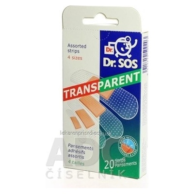 TRANSPARENTNE 20 mIX/4VELKOSTI VODEODOLNA DR.SOS 20 ks