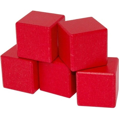 DrKO Dřevěná kostka 4 cm 1ks červená