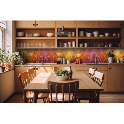 DIMEX ART Фототапет за кухня - цветен флорален фон 420 x 60 см