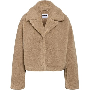 NOISY MAY Палто Noisy may Nati Crop Teddy coat - Beige (Birch)