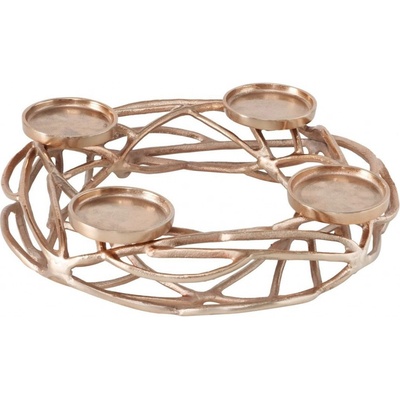 Svícen adventní Ringval, hliník, ø 40 × 9,5 cm, na 4 svíčky 2049648 – Zboží Dáma