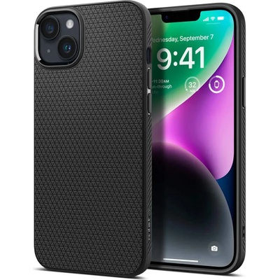Spigen Liquid Air Case - силиконов (TPU) калъф с висока степен на защита за iPhone 14 Plus (черен)