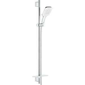 GROHE Rainshower SmartActive Cube - Комплект душ-глава 130, 9, 5 л/мин, 3 режима на струята, штанга 90 см и маркуч, луннобял 26587LS0 (26587LS0)