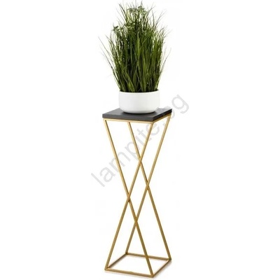 HowHomely Стойка за цветя LOFT 70x24 см златист/черен (DD0432)