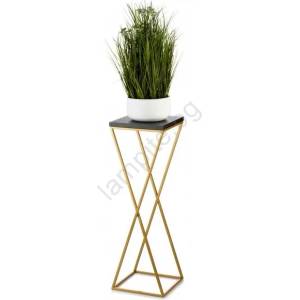 HowHomely Стойка за цветя LOFT 70x24 см златист/черен (DD0432)