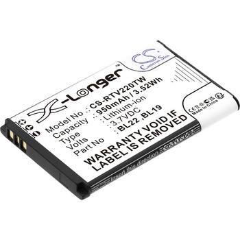Cameron Sino Батерия за Retevis Dt22, Rt15, Rt19, Rt22, Rt22s и други, Li-Ion, 950 mAh (CS-RTV220TW)