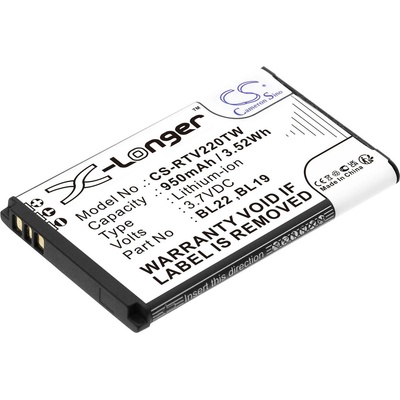 Cameron Sino Батерия за Retevis Dt22, Rt15, Rt19, Rt22, Rt22s и други, Li-Ion, 950 mAh (CS-RTV220TW)