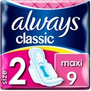 Always Classic Maxi hygienické vložky s křidélky 9 ks