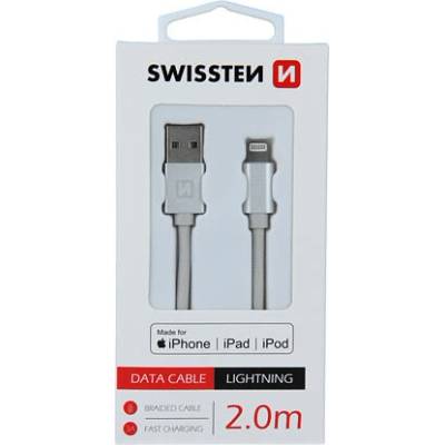 Swissten 71524303 USB / LIGHTNING MFi, 2m, stříbrný