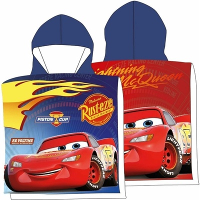 MLC plážové pončo osuška s kapucňou Autá motív Piston Cup 100% 55 x 110 cm