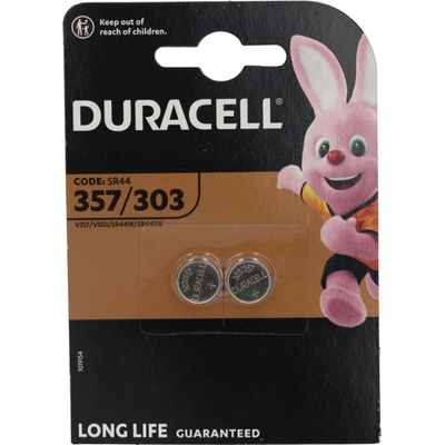 Duracell Батерия сребърна Duracell 303/357, DSR44W, SR44, 1.5V, 2бр