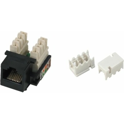 XtendLan Keystone jack RJ45, CAT5e, UTP, s krytkami proti prachu, černý KESB5NNIPK