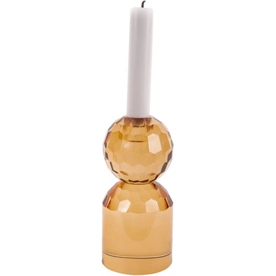 PT LIVING Бежов и жълт стъклен свещник Crystal Art - PT LIVING (PT3643SB)