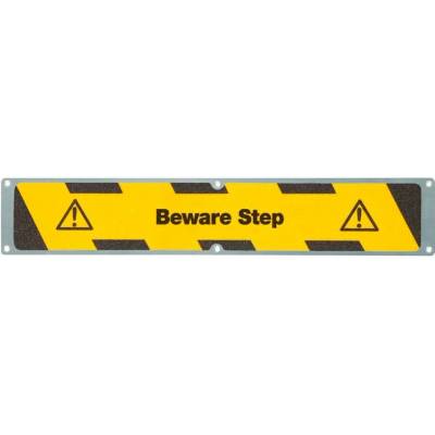 Antirutschplatte, Aluminium m2, Beware Step, 635 x 114 mm