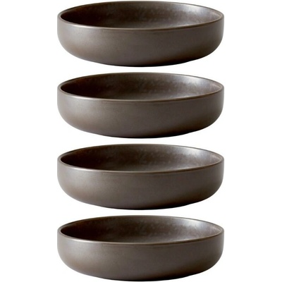 Audo New Norm 13,5 cm hluboký porcelánový talíř hnědošedý Set 4 ks