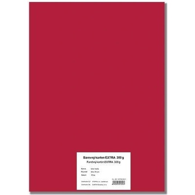 STEPA Barevný karton EXTRA 300g 50x70cm - červený 10listů