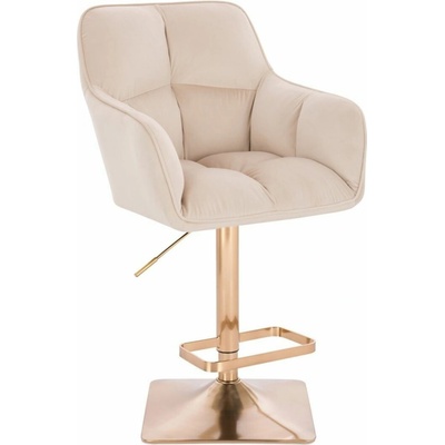 LuxuryForm Design Amalfi Velur na zlatej hranatej podstave krémová