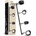 InToYou Black Shadow Detachable Rigid Spreader Bar and 4 Detachable Neoprene and Vegan Leather Cuffs Black