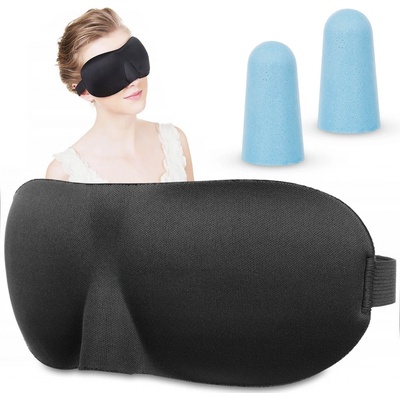 BeautyRelax 11848 Maska na spaní se špunty do uší 23 x 9 cm černá – Zboží Dáma