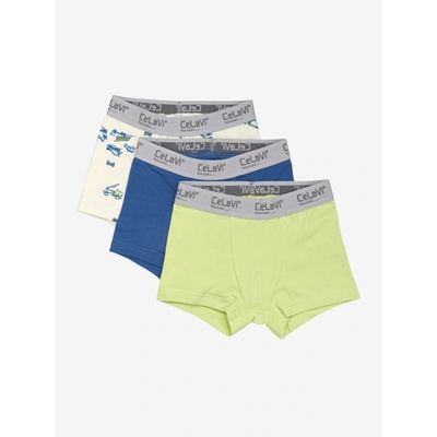 CeLaVi detské chlapčenské boxerky z bavlny 3ks v balení Daiquiri Green