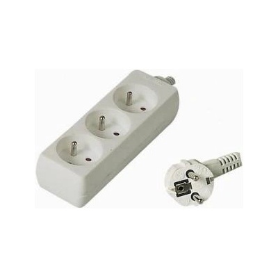 PremiumCord Backlooser 230V 5m 3 sockets, white